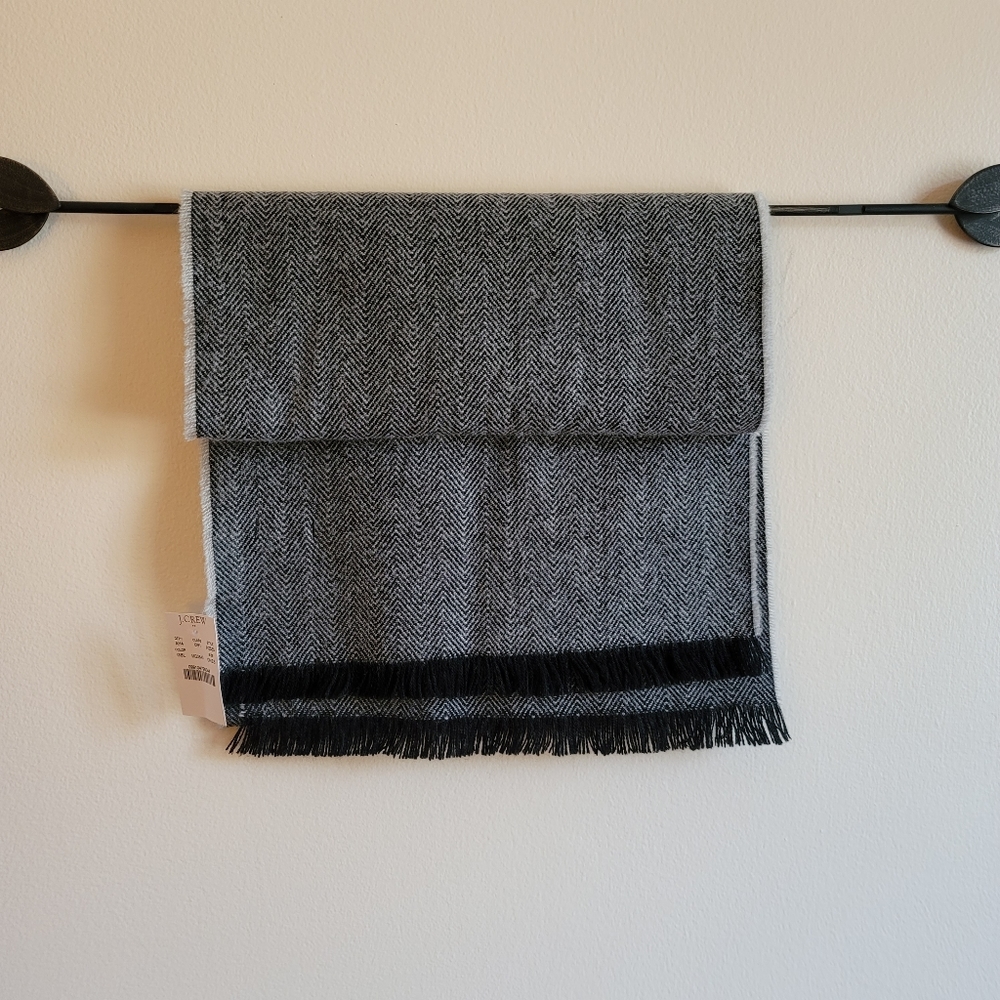 Brand new Black and Gray J. Crew Acrylic Scarf